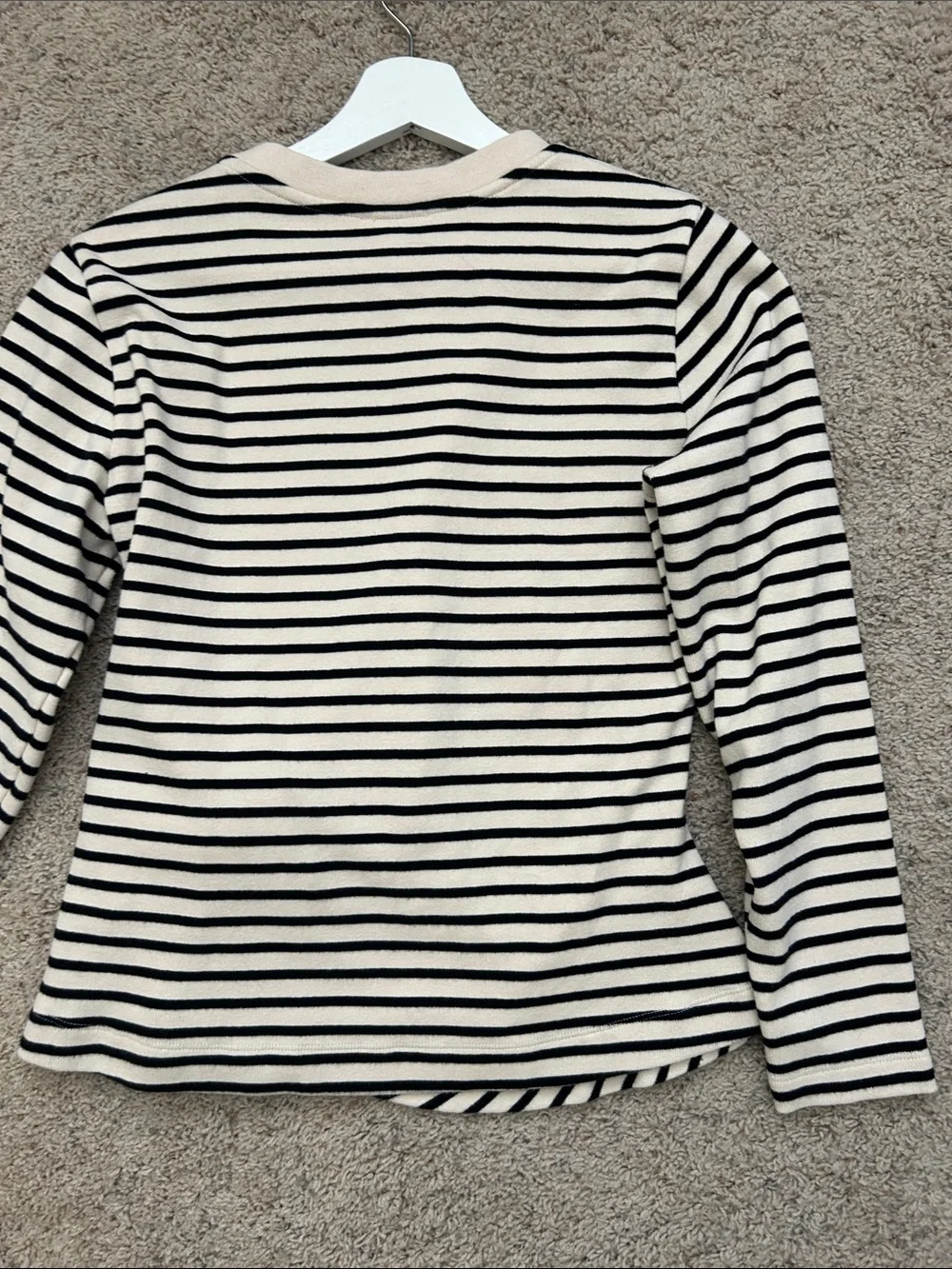 Tanya Taylor Carlita Top Cream and Black Striped Knit - Picture 7 of 11